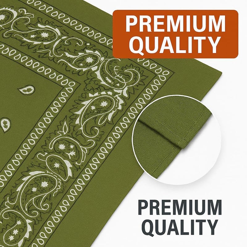 SUNRIBE 3 Pack Paisley Bandanas – 100% Cotton Square 21x21 Head Wrap, Headband, Face Cover, Neck Scarf for Men & Women - Image 5